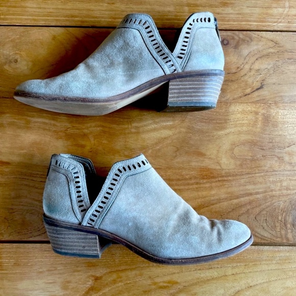 Tan suede booties